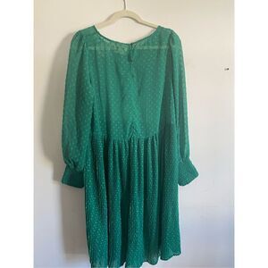 Anthropologie Maeve Swiss Dot Long Sleeve Dress